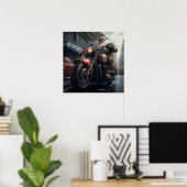 サンタクロースバイクバイクもしくは自転車に乗る人クリスマス ポスター (ホームオフィス)