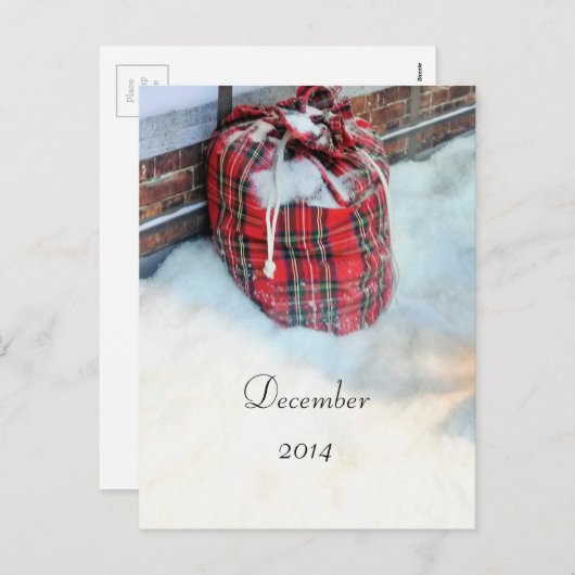 サンタクロースバッグイン雪 シーズンポストカード (正面/裏面)