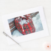 サンタクロースバッグイン雪 長方形シール (封筒)