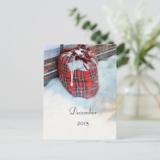 サンタクロースバッグin snow, 2015年12月カード シーズンポストカード (スタンド正面)