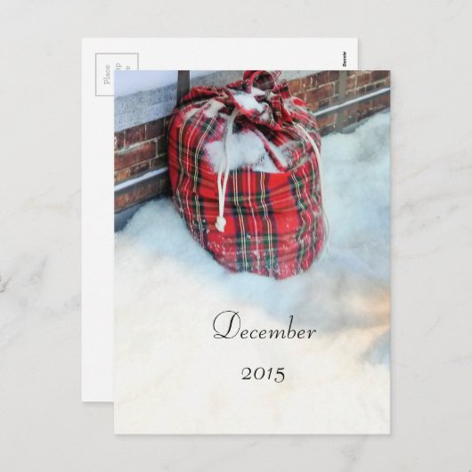 サンタクロースバッグin snow, 2015年12月カード シーズンポストカード (正面/裏面)