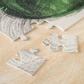 サンタクロースバラ色の頬キャンディーケンジソーを抱えている ジグソーパズル (側面)