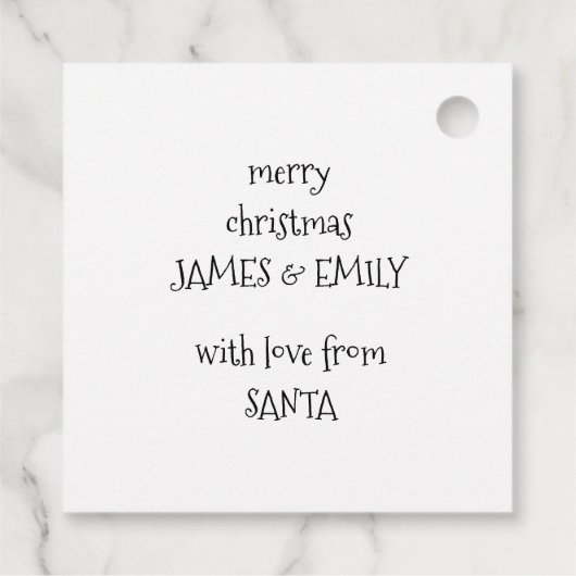 サンタクロースパーソナライズされたかわいいキッズクリスマスから フェイバータグ (裏面)