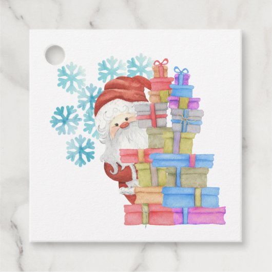 サンタクロースパーソナライズされたかわいいキッズクリスマスから フェイバータグ (正面)