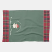 サンタクロースパーソナライズされたの名前&文字クリスマス キッチンタオル (横)