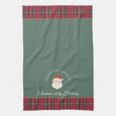 サンタクロースパーソナライズされたの名前&文字クリスマス キッチンタオル (縦)
