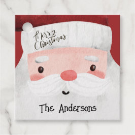 サンタクロースパーソナライズされたウォーターカラークリスマス フェイバータグ