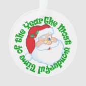 サンタクロースパーソナライズされたキッズクリスマス オーナメント (正面)