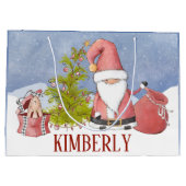 サンタクロースパーソナライズされたクリスマスラージ抱き枕 ラージペーパーバッグ (裏面)