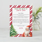 サンタクロースパーソナライズされたクリスマス請求書からの手紙 招待状 (スタンド正面)