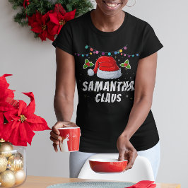 サンタクロースパーソナライズされたハットクリスマス Tシャツ