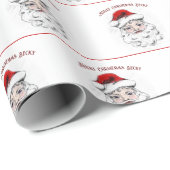 サンタクロースパーソナライズされたホリデークリスマス ラッピングペーパー (ロールコーナー)