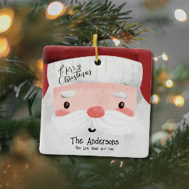 サンタクロースパーソナライズされたメリークリスマスフォト セラミックオーナメント