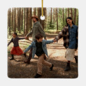 サンタクロースパーソナライズされたメリークリスマスフォト セラミックオーナメント (裏面)