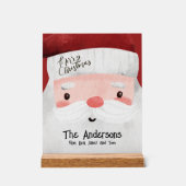 サンタクロースパーソナライズされたメリークリスマス アクリルサイン (正面)