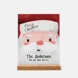 サンタクロースパーソナライズされたメリークリスマス アクリルサイン