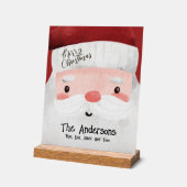 サンタクロースパーソナライズされたメリークリスマス アクリルサイン (傾斜)