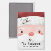 サンタクロースパーソナライズされたメリークリスマス マグネット (正面/裏面)