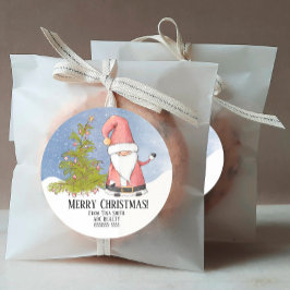 サンタクロースパーソナライズされたメリークリスマス ラウンドシール