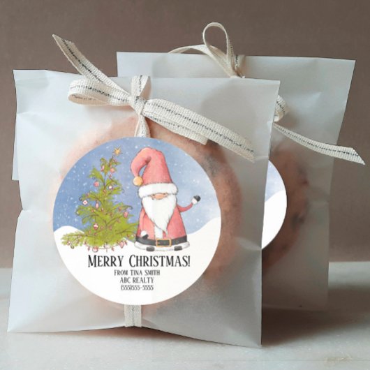サンタクロースパーソナライズされたメリークリスマス ラウンドシール