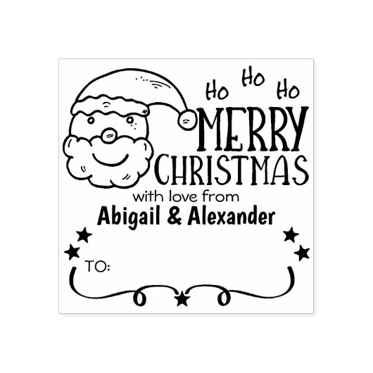 サンタクロースパーソナライズされたメリークリスマス ラバースタンプ (インプリント)