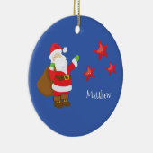 サンタクロースパーソナライズされた(星あり) セラミックオーナメント (右)