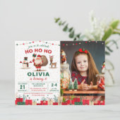 サンタクロースパーティークリスマスホリデー誕生日写真 招待状 (スタンド正面)