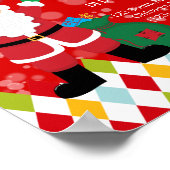 サンタクロースパーティー*背景色の選択 ポスター (角)