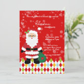 サンタクロースパーティー*背景色の選択 招待状 (スタンド正面)