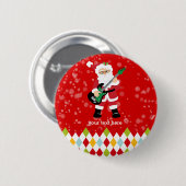 サンタクロースパーティー*背景色の選択 缶バッジ (正面&裏面)