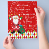 サンタクロースパーティー * 背景色をお選びください チラシ (手)