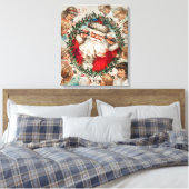 サンタクロースビクトリアンが子どもたちと電話で キャンバスプリント (インサイチュ (寝室))