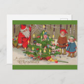サンタクロースビクトリアンが楽しいクリスマス ポストカード (正面/裏面)