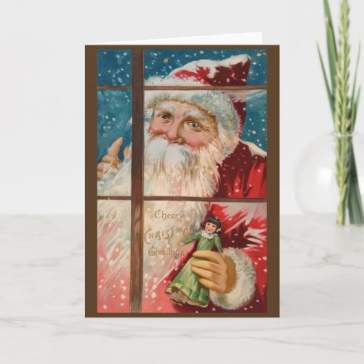 サンタクロースビクトリアンクリスマスグリーティングカード シーズンカード (正面)