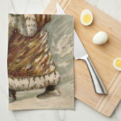 サンタクロースビクトリアンクリスマスツリー キッチンタオル (四つ折り)