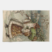 サンタクロースビクトリアンクリスマスツリー キッチンタオル (横)