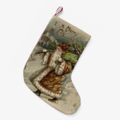 サンタクロースビクトリアンクリスマスツリー スモールクリスマスストッキング (正面 (吊り時))