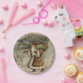 サンタクロースビクトリアンクリスマスツリー ペーパープレート (パーティー)