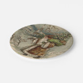 サンタクロースビクトリアンクリスマスツリー ペーパープレート (アングル)