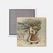 サンタクロースビクトリアンクリスマスツリー マグネット (正面/裏面)