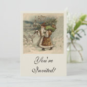 サンタクロースビクトリアンクリスマスツリー 招待状 (スタンド正面)