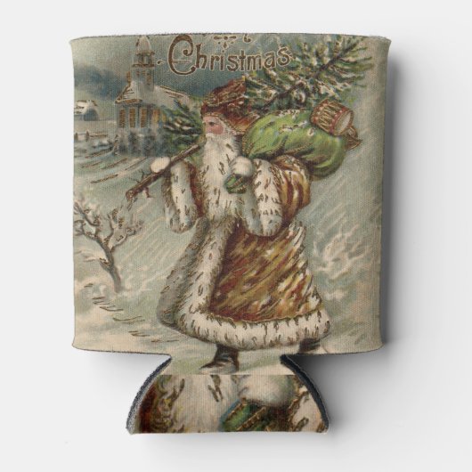 サンタクロースビクトリアンクリスマスツリー 缶クーラー (正面)