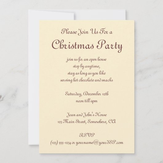 サンタクロースビクトリアンクリスマスパーティの招待状 招待状 (裏面)