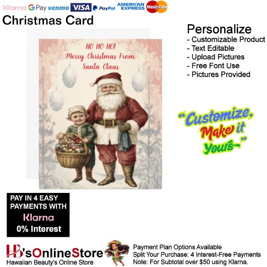 サンタクロースビクトリアンクリスマスホリデー小妖精や小人チャイルド シーズンカード