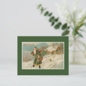 サンタクロースビクトリアングリーンローブ シーズンポストカード (スタンド正面)