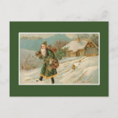サンタクロースビクトリアングリーンローブ シーズンポストカード (正面)