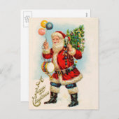 サンタクロースビクトリアンバルーン シーズンポストカード (正面/裏面)