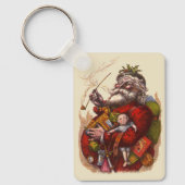 サンタクロースビクトリアンパイプ玩具 キーホルダー (正面)