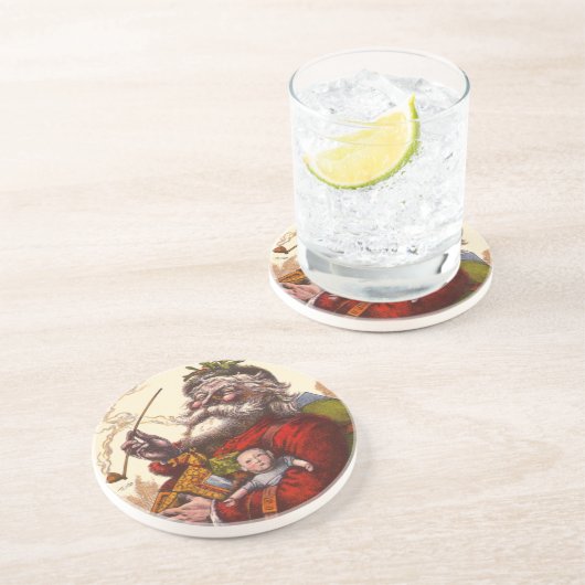 サンタクロースビクトリアンパイプ玩具 コースター (側面)