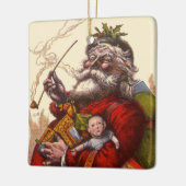 サンタクロースビクトリアンパイプ玩具 セラミックオーナメント (左)
